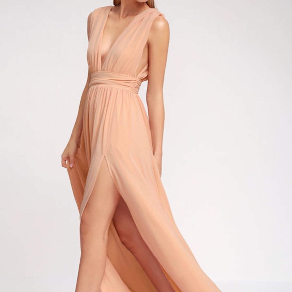 Lulus Heavenly Hues Blush Maxi Dress Pink - Size M